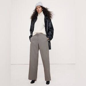 Banana Republic Light Gray Linen Blend Wide Leg Pants - Quiet Luxury Trousers